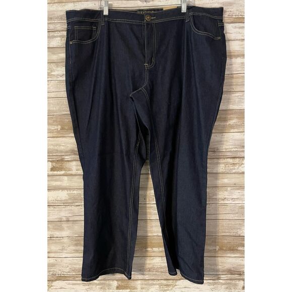 Ashley Stewart Size 26 Petite Straight Dark Wash Jeans NWT Denim Pants - Picture 1 of 7